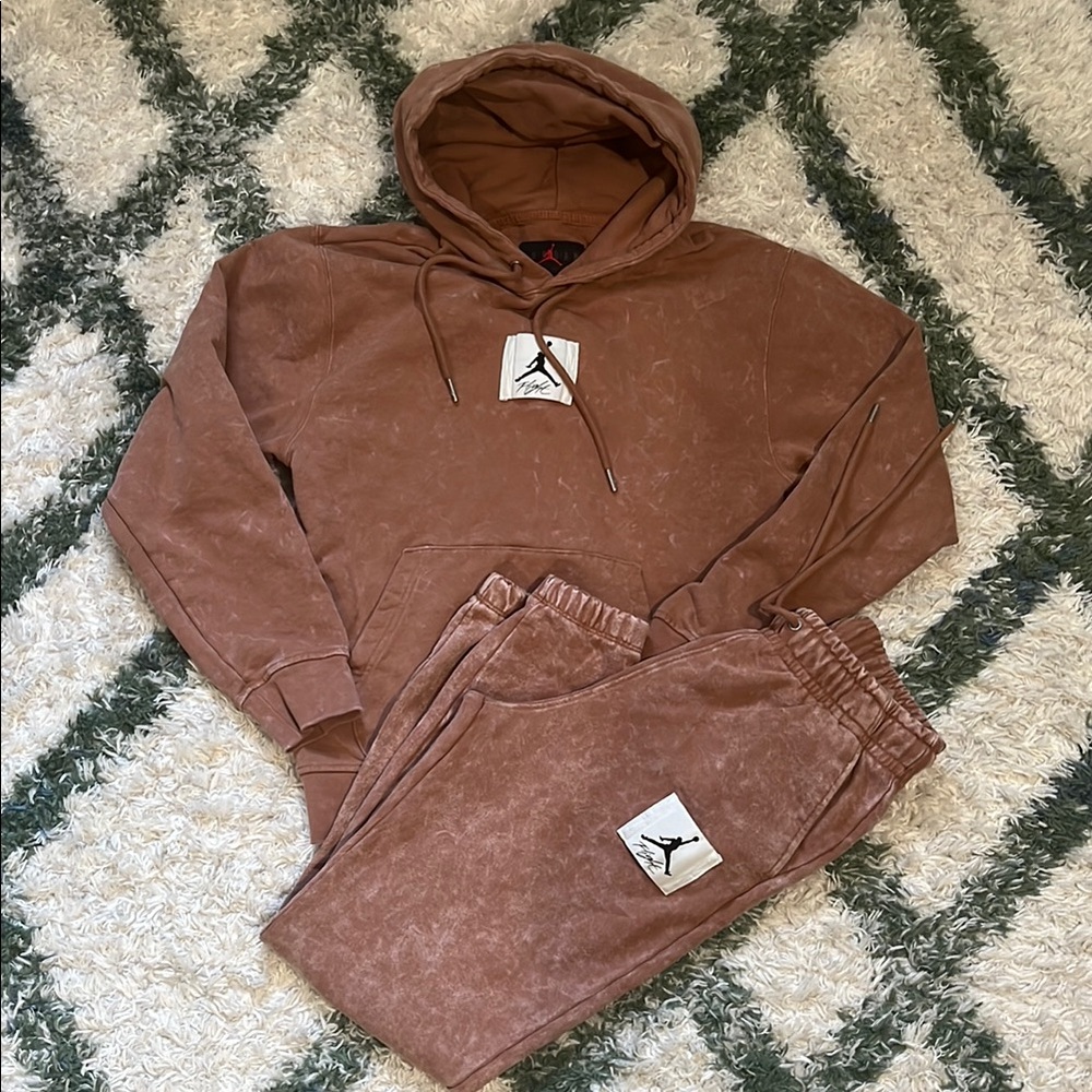 JORDAN Brown Hoodie and Joggers Set